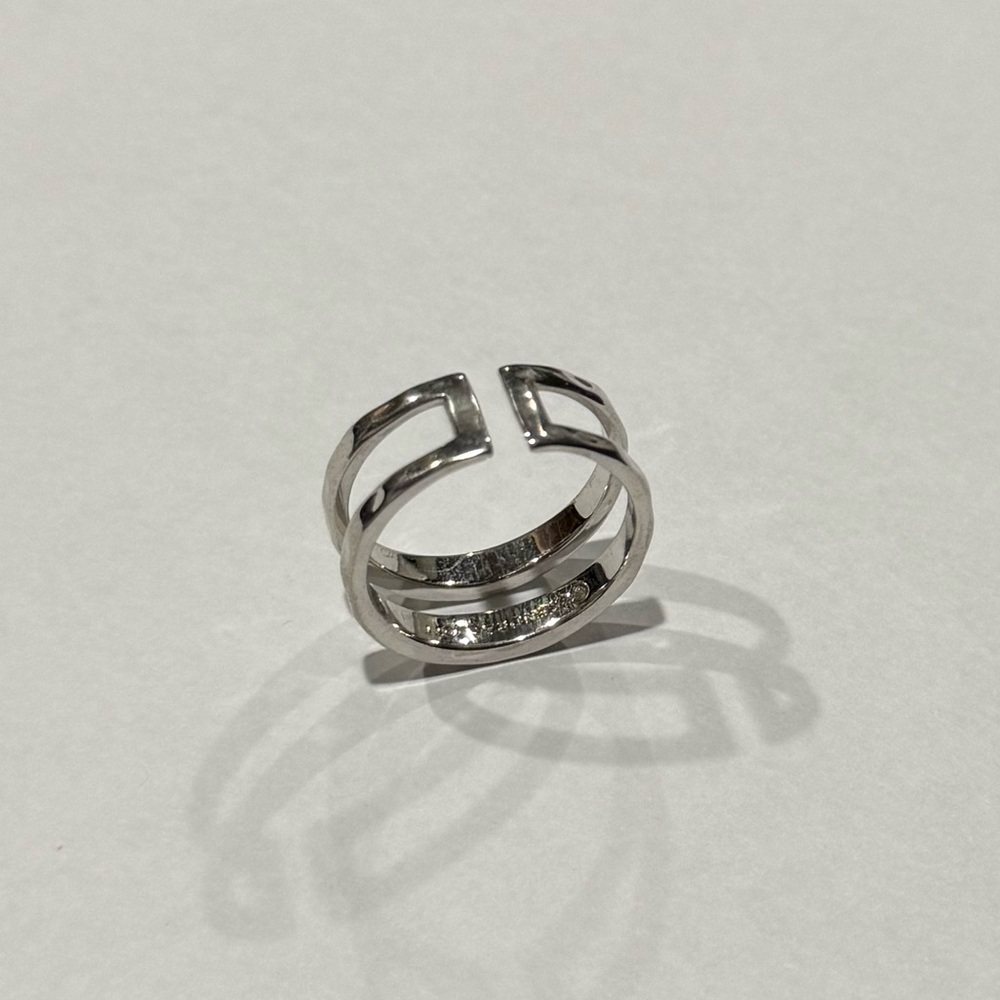 Kendra Scott Zorte Double Hammered Band Ring Silver
